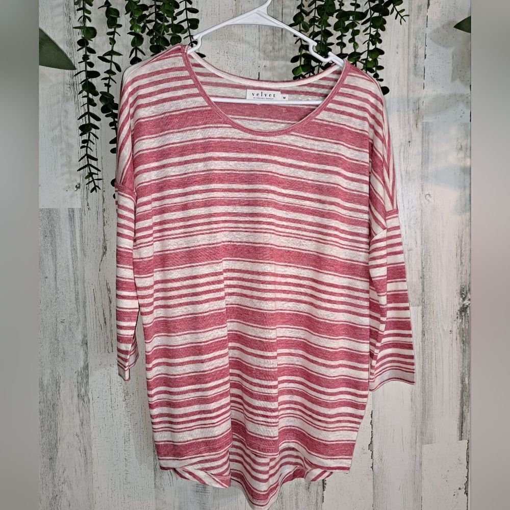 NWT Velvet by Graham and Spencer Linen Scoop Neck Blouse Anthropologie